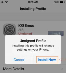 Click-install-popup-confirm-installation-of-iosemus