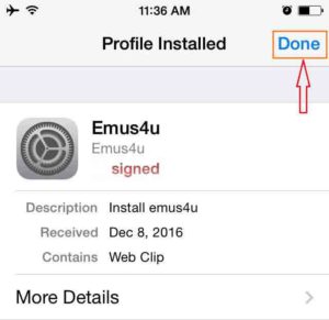 Emus4u-Profile-Installed-Tap-Done