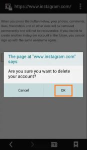 Click-OK-to-delete-Instagram-Account-Permanently