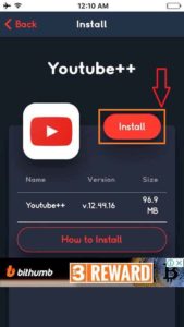 Click on Install YouTube++