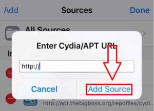 Enter Tapjoy Hack Repo to Cydia and Tap on Add Source