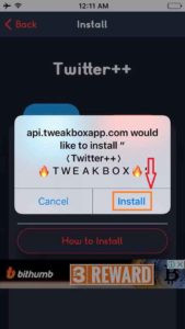 Tap on Install Twitter++