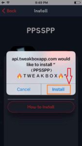 Tap on Install PPSSPP Emulator