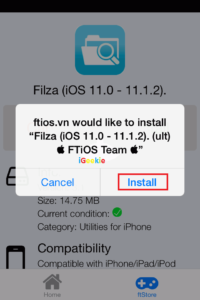 Click-on-FilzaJailed-Install-Button