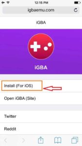 Click on Install iGBA Emulator For iOS